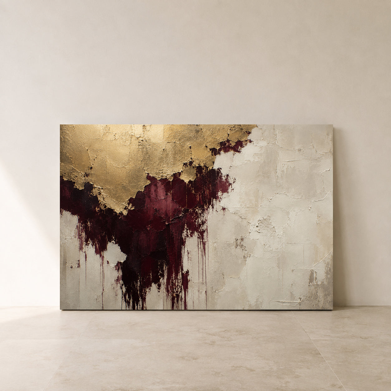 Gilded Fracture Modern Abstract Canvas Art