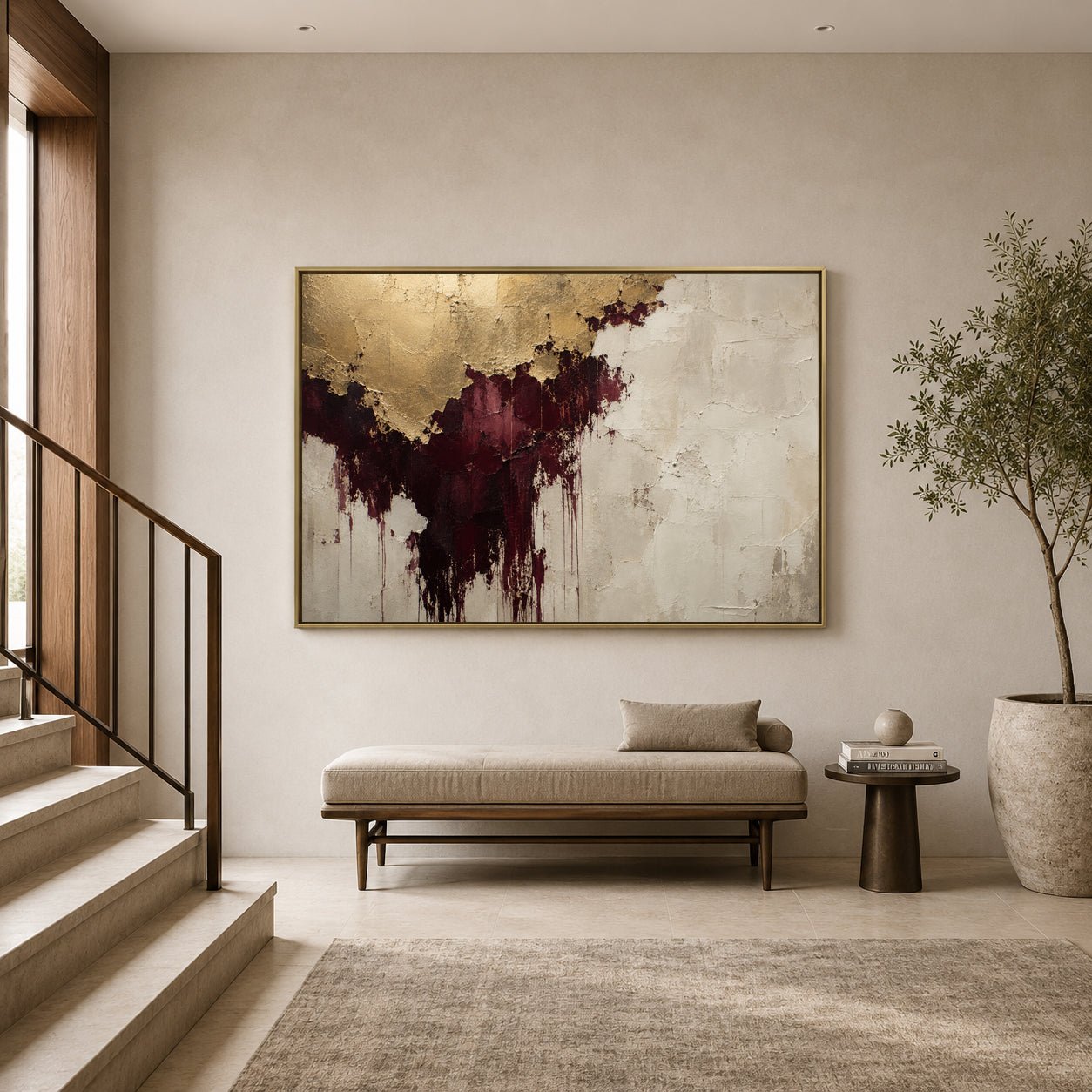 Gilded Fracture Modern Abstract Canvas Art