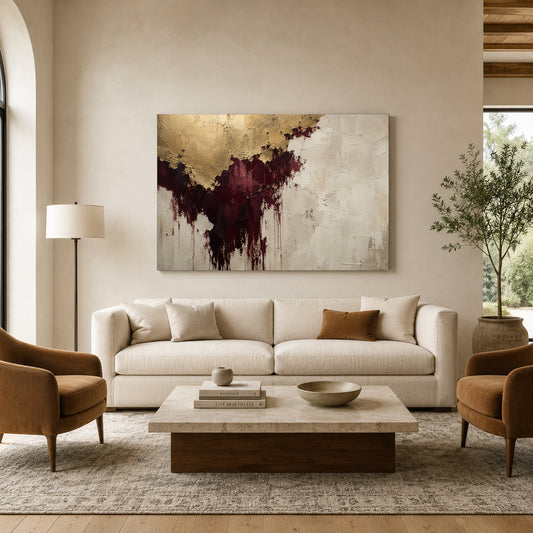 Gilded Fracture Modern Abstract Canvas Art