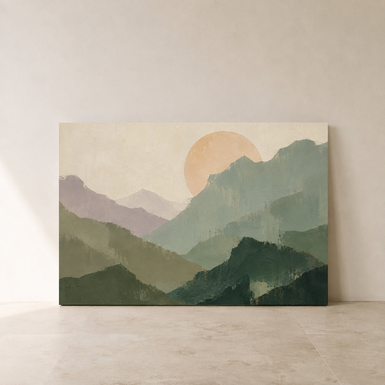 Quiet Horizon Mountain Landscape Canvas Art