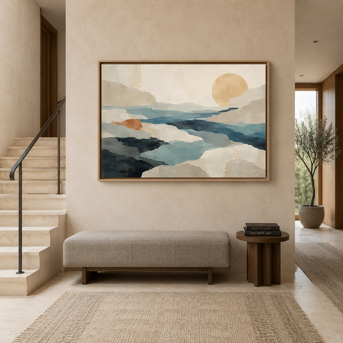 Beyond the Stillness Minimalist Landscape Canvas Art