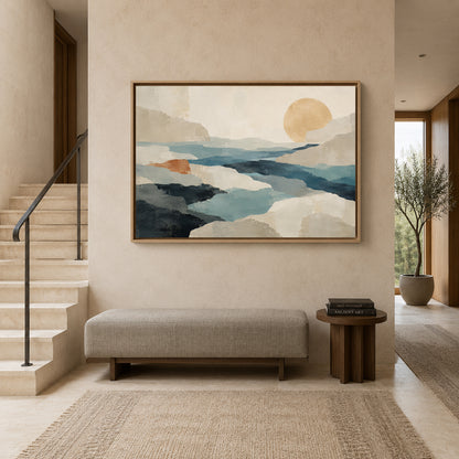 Beyond the Stillness Minimalist Landscape Canvas Art