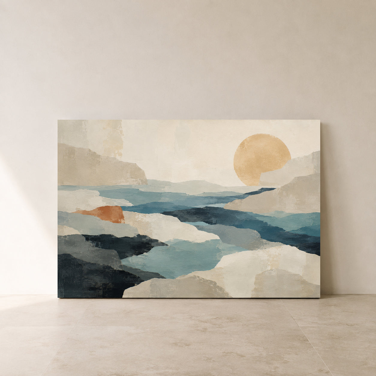 Beyond the Stillness Minimalist Landscape Canvas Art