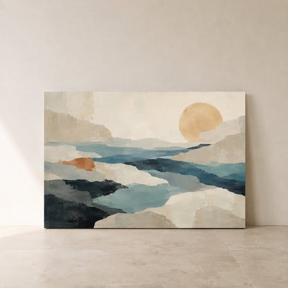 Beyond the Stillness Minimalist Landscape Canvas Art