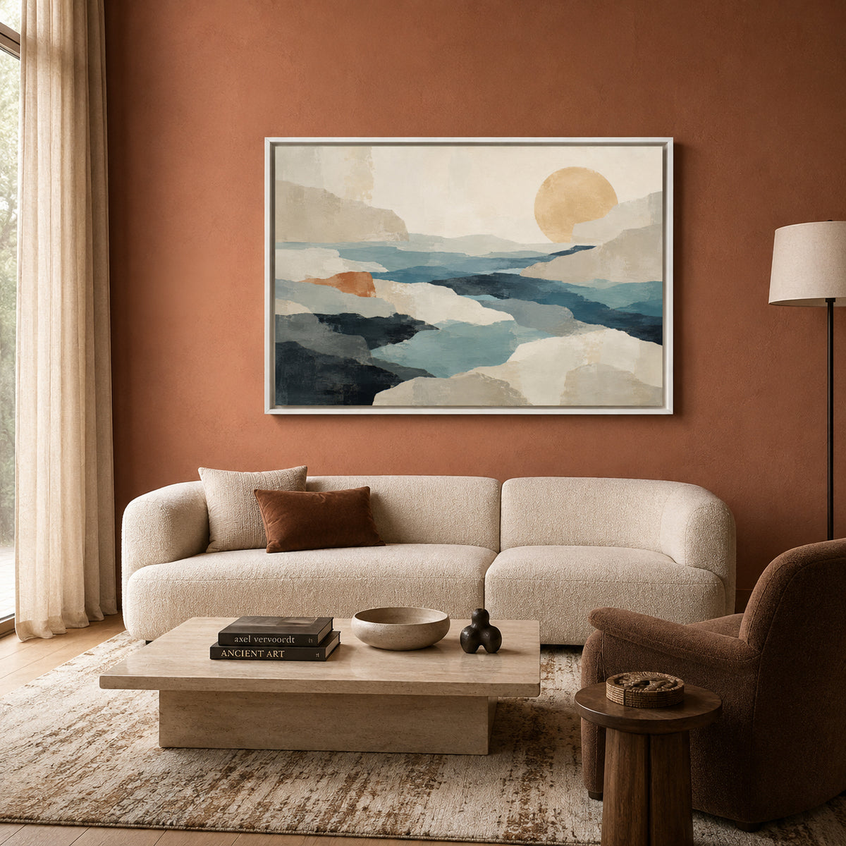 Beyond the Stillness Minimalist Landscape Canvas Art