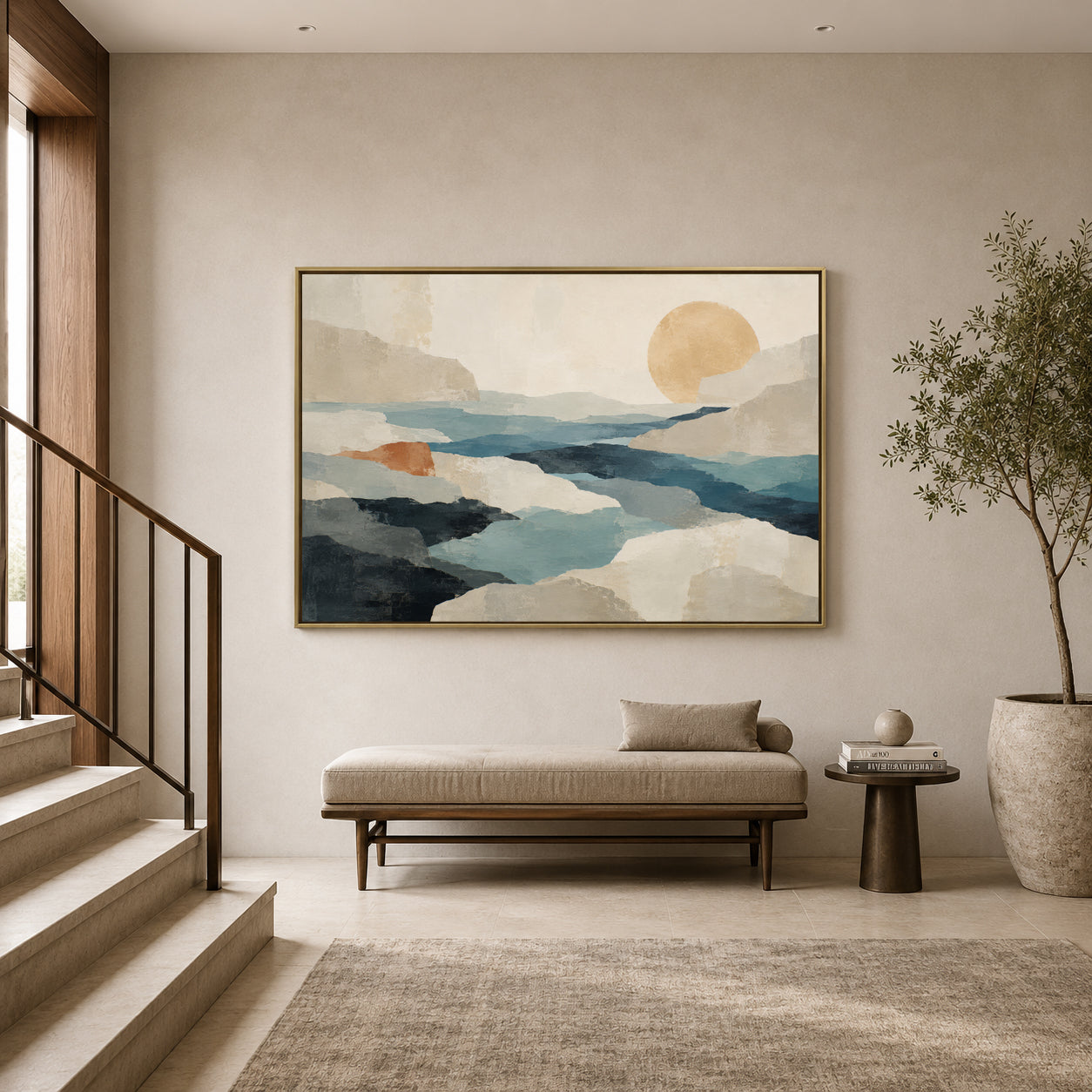 Beyond the Stillness Minimalist Landscape Canvas Art