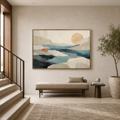 Beyond the Stillness Minimalist Landscape Canvas Art
