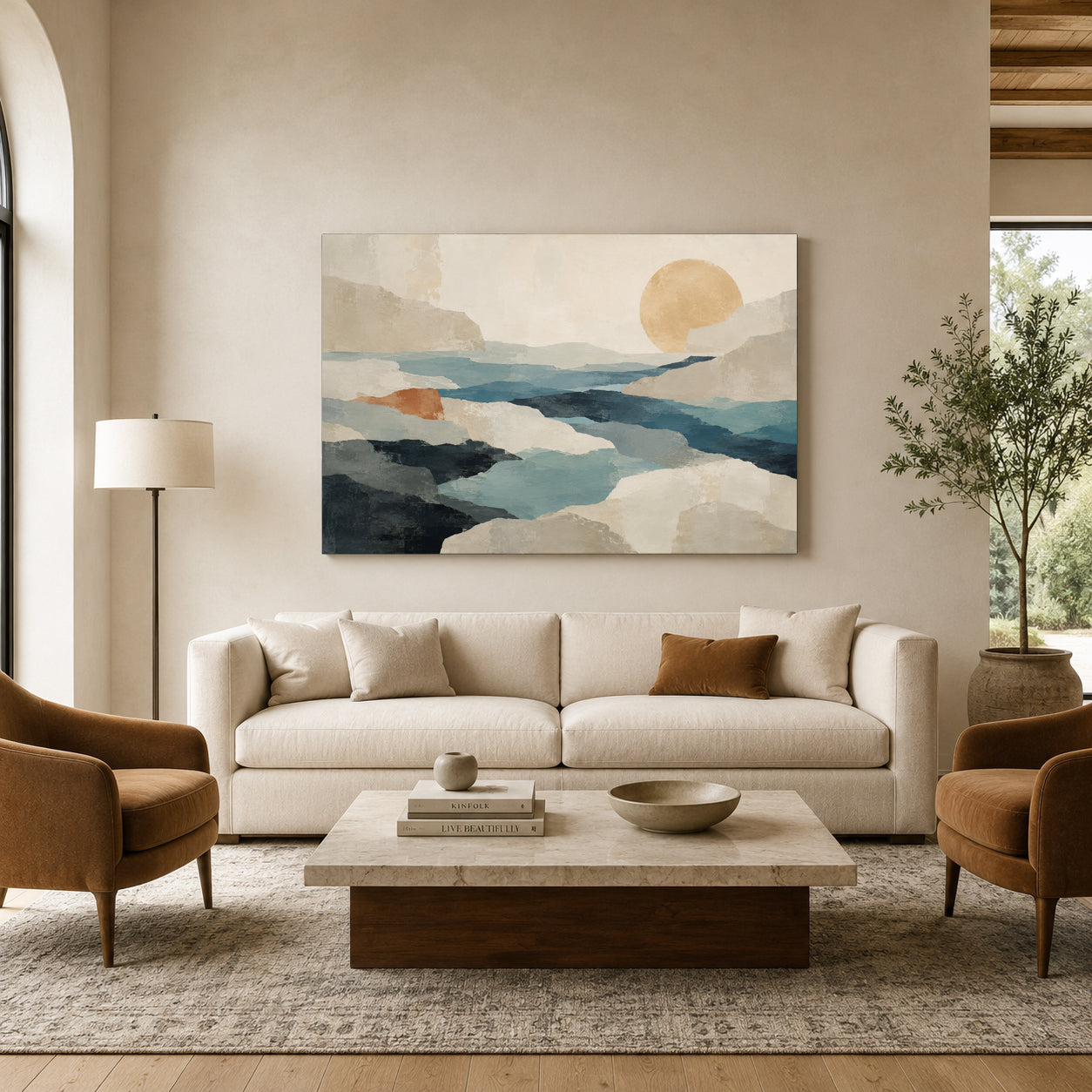 Beyond the Stillness Minimalist Landscape Canvas Art