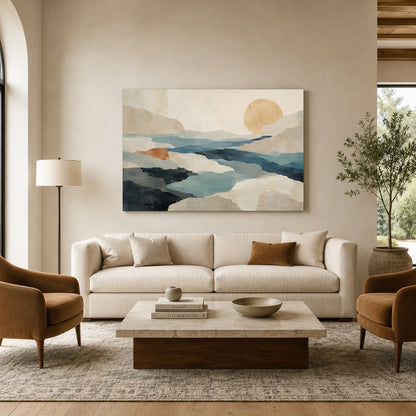 Beyond the Stillness Minimalist Landscape Canvas Art