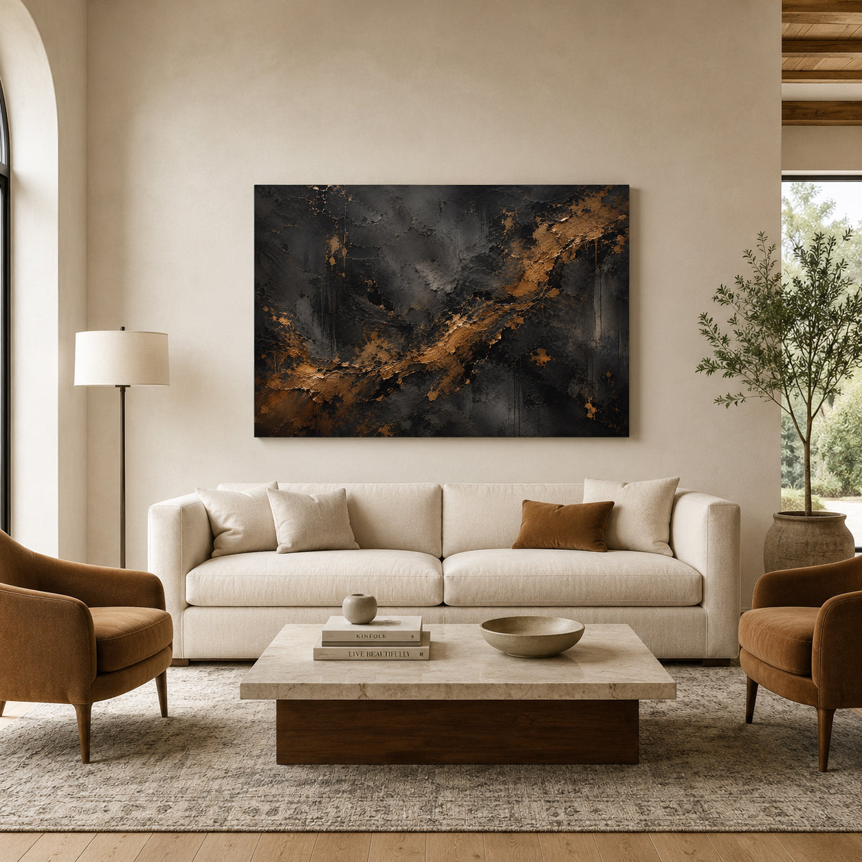 Forged Earth Luxury Textured Modern Canvas Art