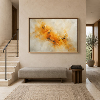 Amber Drift Contemporary Textured Abstract Canvas Art