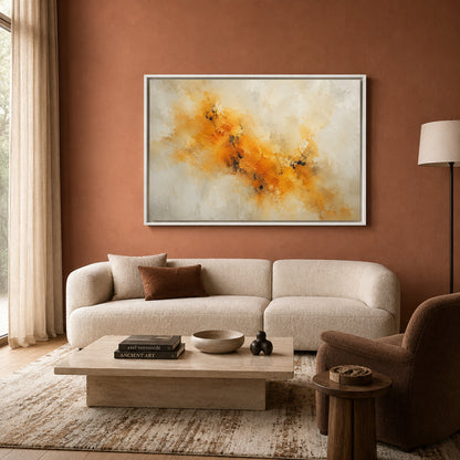 Amber Drift Contemporary Textured Abstract Canvas Art