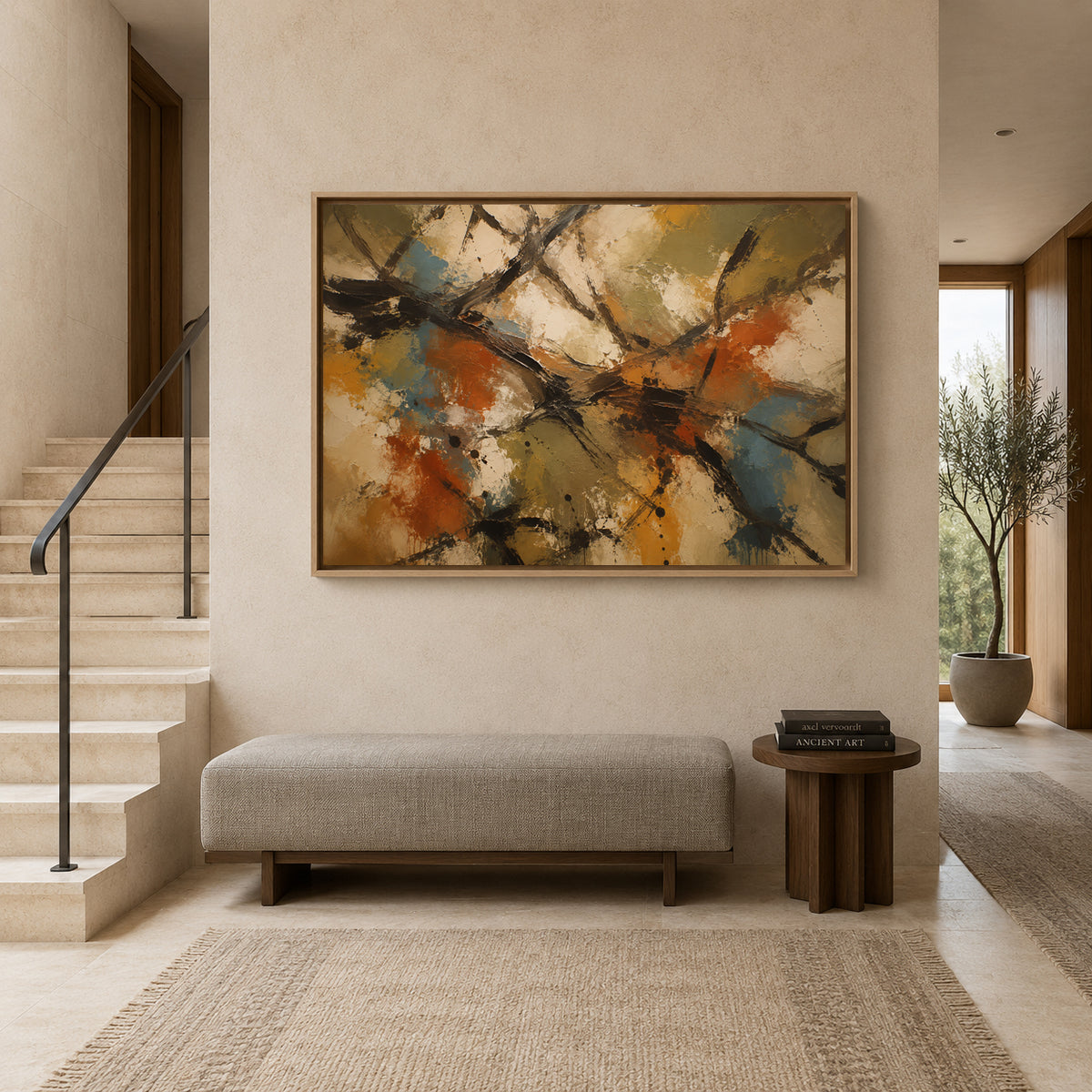 Crossing Paths Expressive Abstract Canvas Art