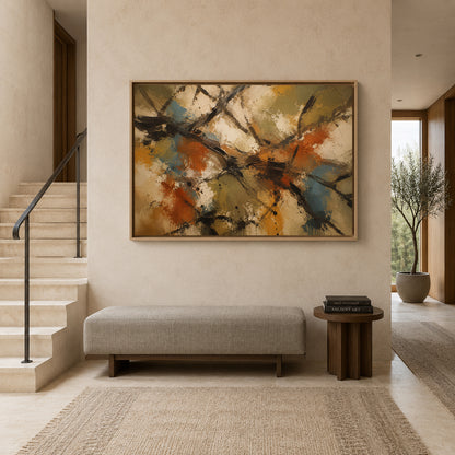 Crossing Paths Expressive Abstract Canvas Art
