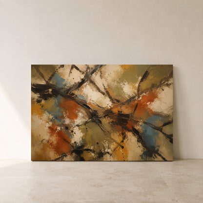 Crossing Paths Expressive Abstract Canvas Art
