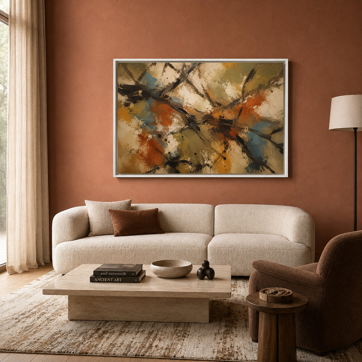 Crossing Paths Expressive Abstract Canvas Art