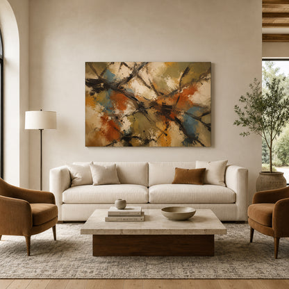 Crossing Paths Expressive Abstract Canvas Art