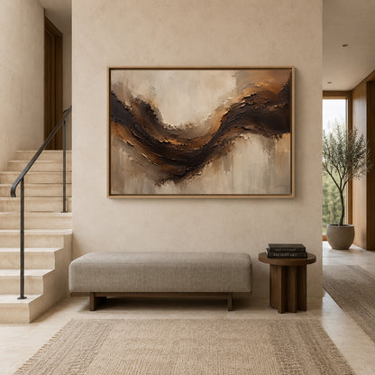 Earthbound Flow Organic Textured Abstract Canvas Art
