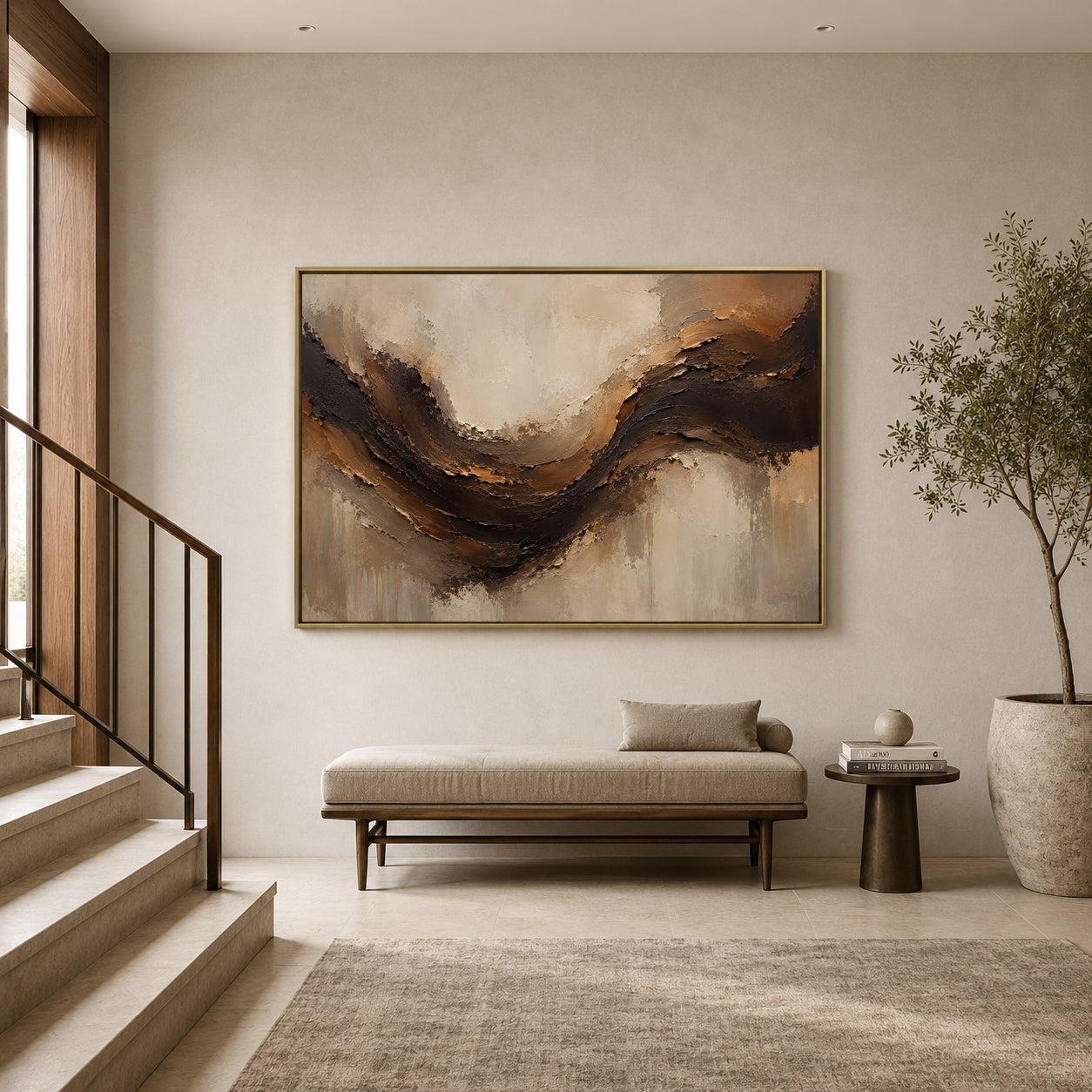 Earthbound Flow Organic Textured Abstract Canvas Art