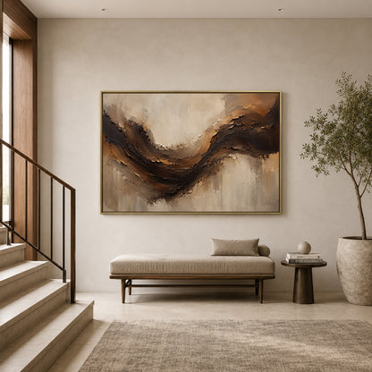 Earthbound Flow Organic Textured Abstract Canvas Art