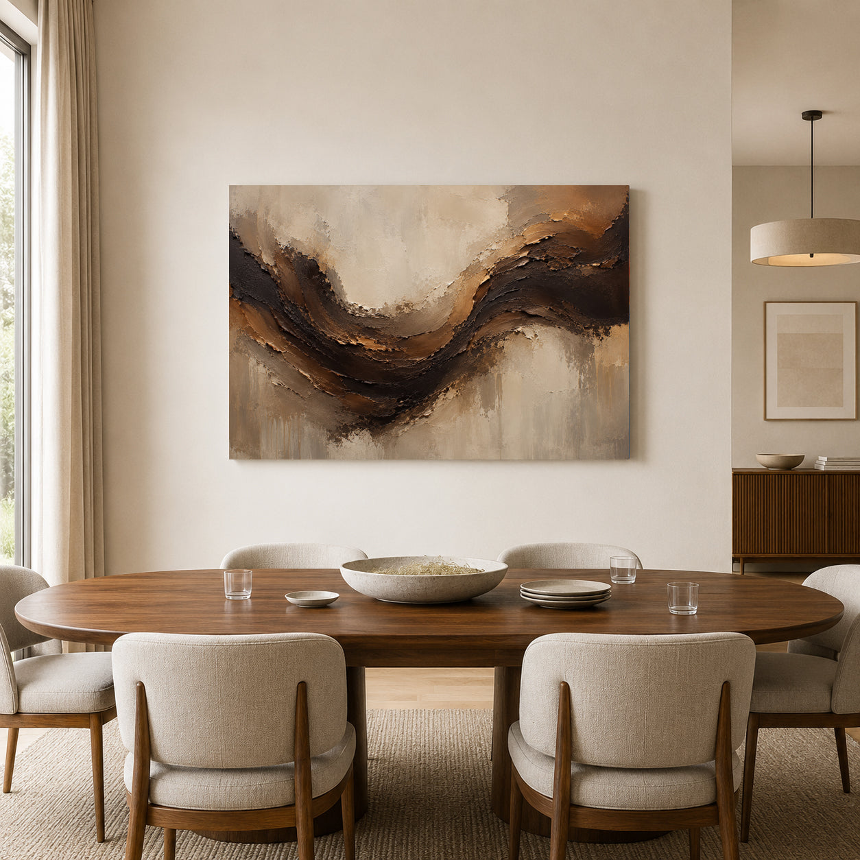 Earthbound Flow Organic Textured Abstract Canvas Art