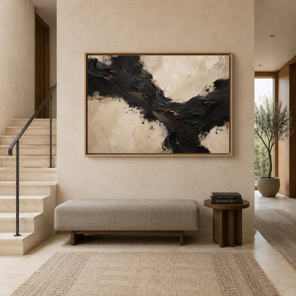 Quiet Current Sculptural Textured Abstract Canvas Art