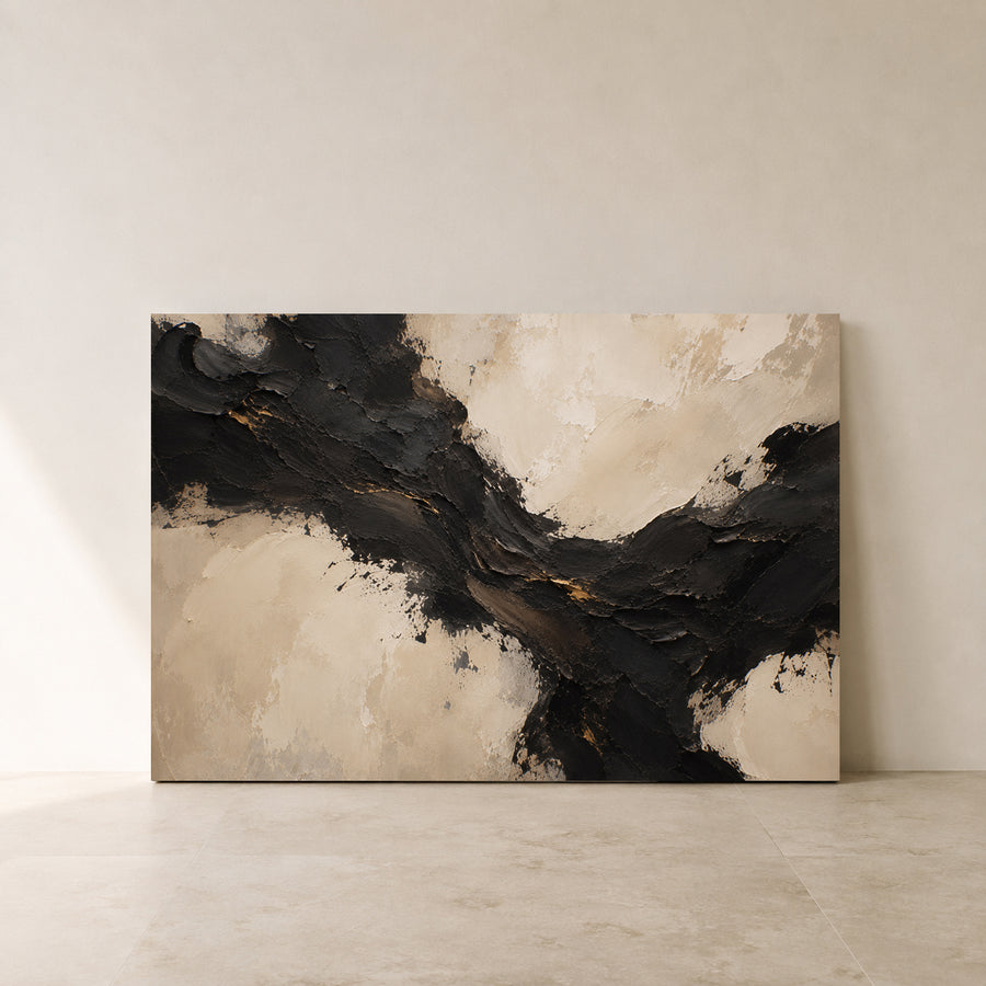 Quiet Current Sculptural Textured Abstract Canvas Art
