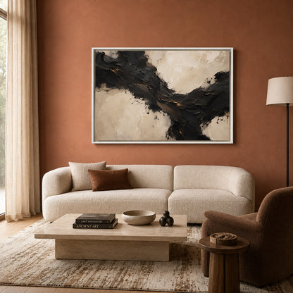 Quiet Current Sculptural Textured Abstract Canvas Art