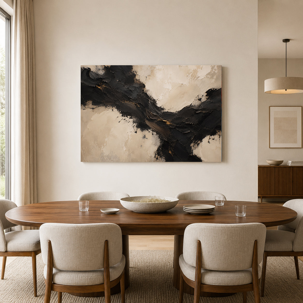 Quiet Current Sculptural Textured Abstract Canvas Art