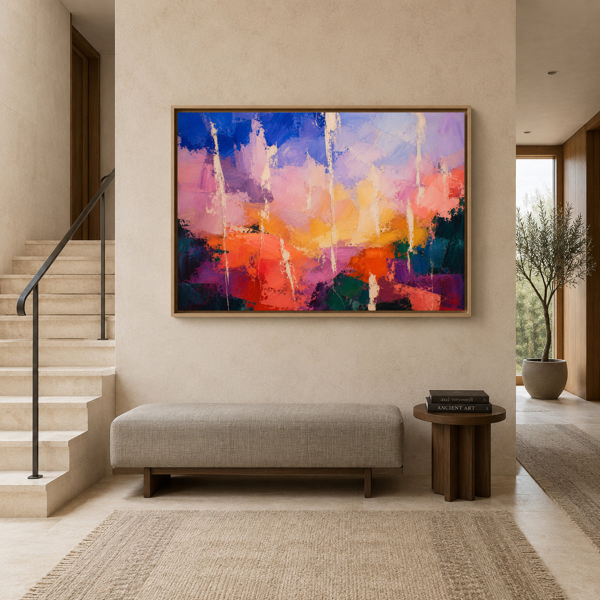 City of Light Modern Geometric Abstract Canvas Wall Art