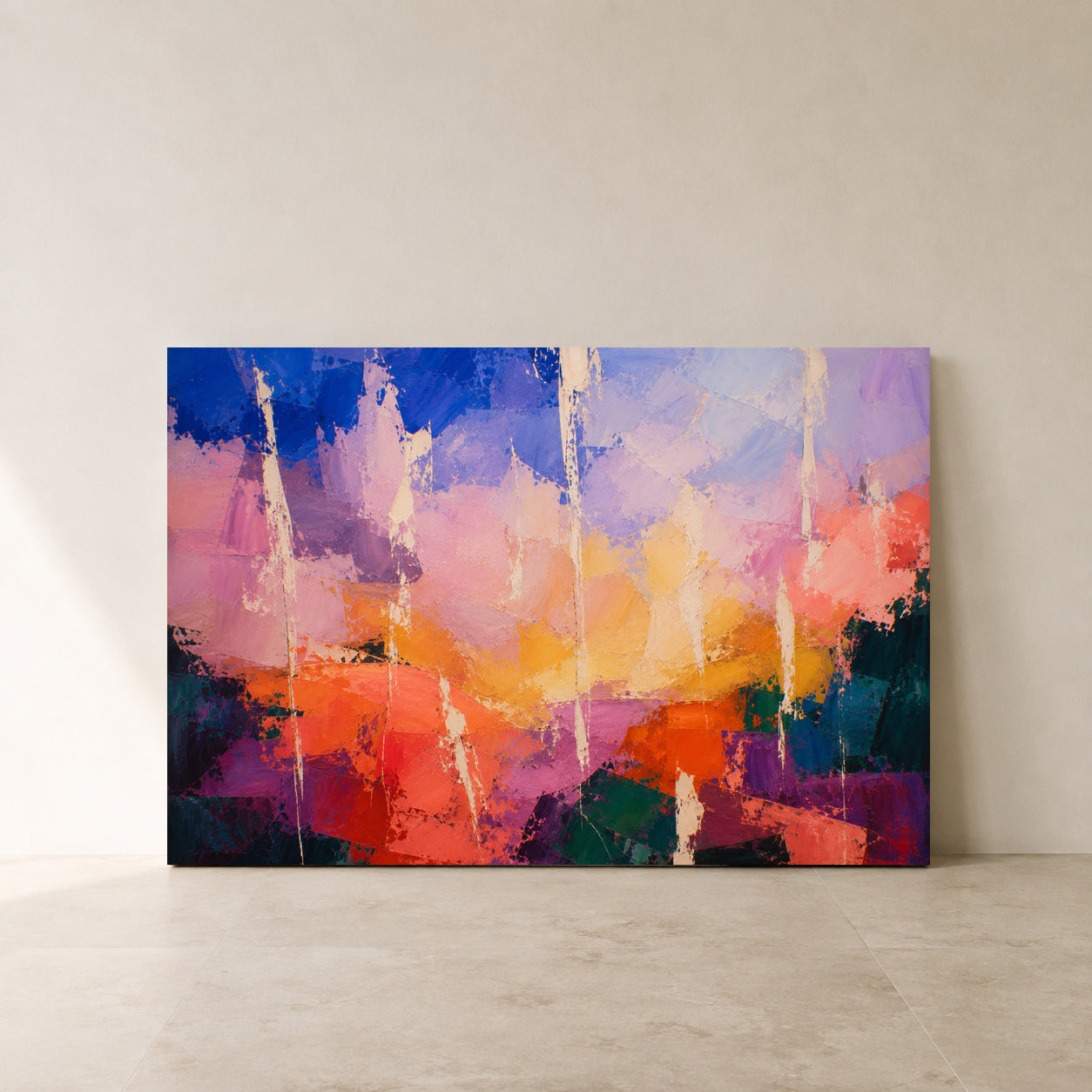 City of Light Modern Geometric Abstract Canvas Wall Art