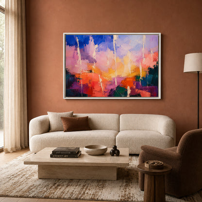 City of Light Modern Geometric Abstract Canvas Wall Art