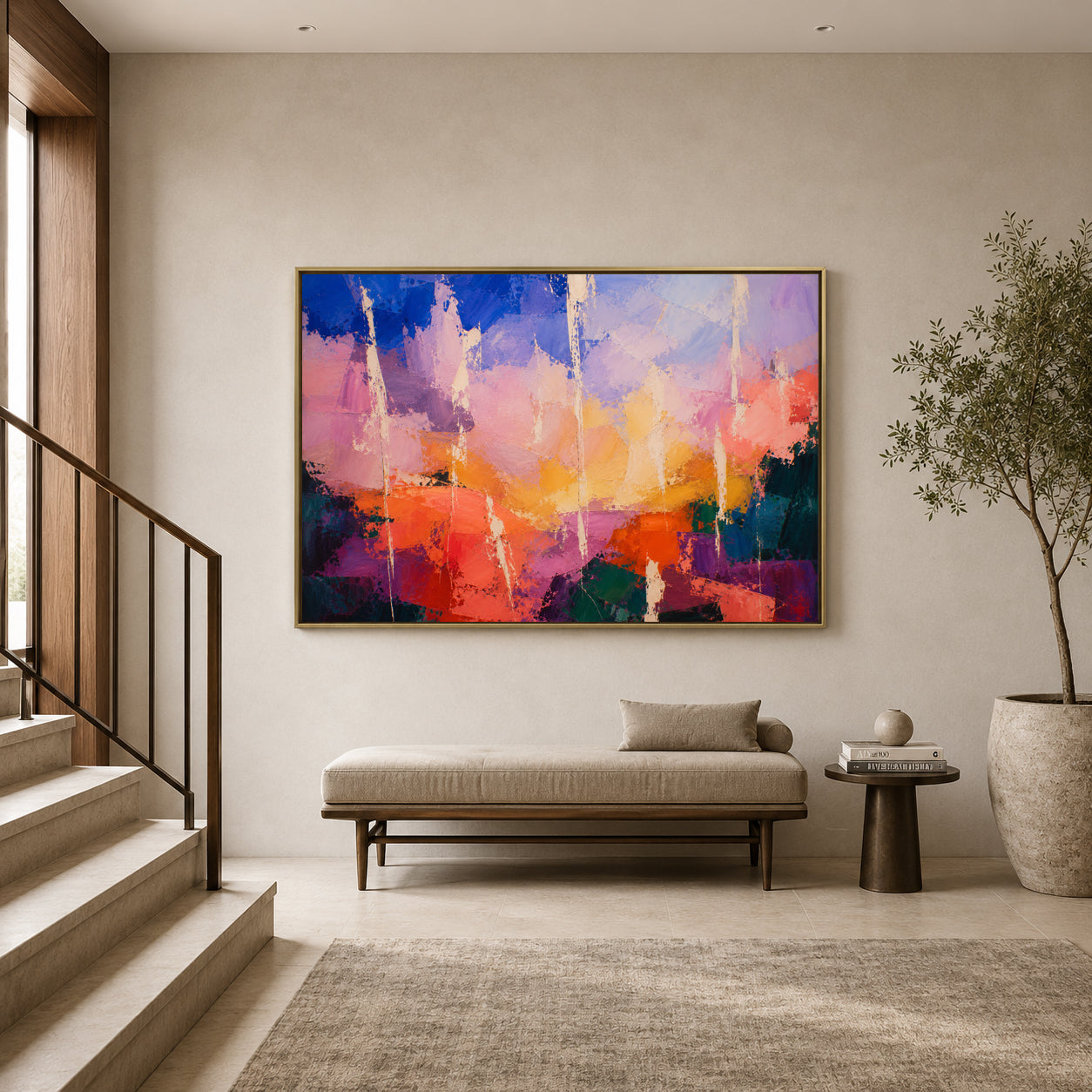 City of Light Modern Geometric Abstract Canvas Wall Art