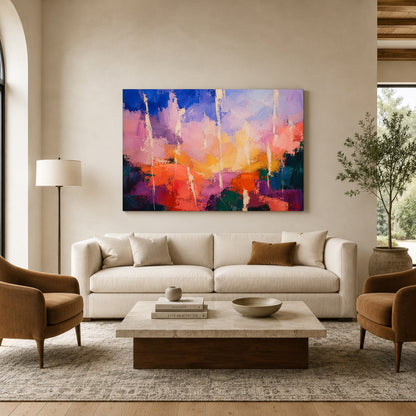 City of Light Modern Geometric Abstract Canvas Wall Art