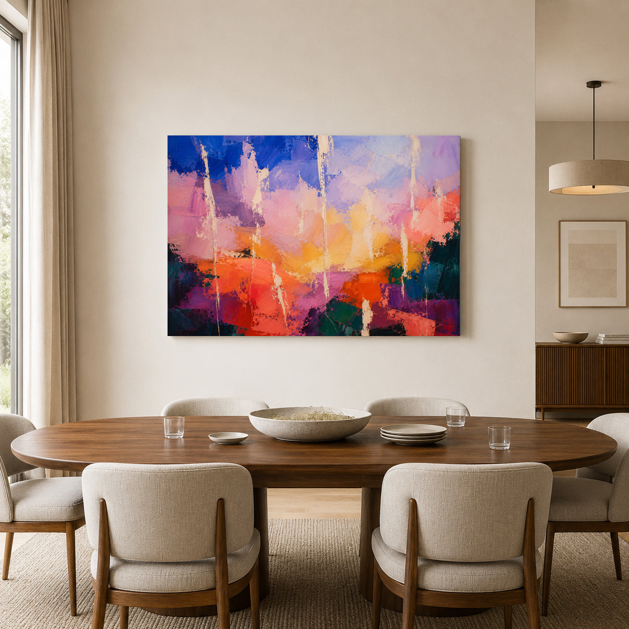 City of Light Modern Geometric Abstract Canvas Wall Art