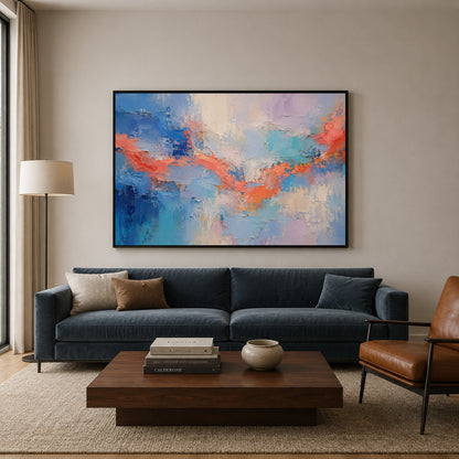Between Horizons Contemporary Textured Abstract Canvas Wall Art