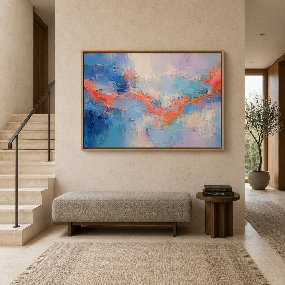 Between Horizons Contemporary Textured Abstract Canvas Wall Art