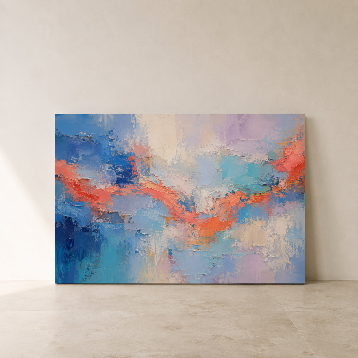 Between Horizons Contemporary Textured Abstract Canvas Wall Art