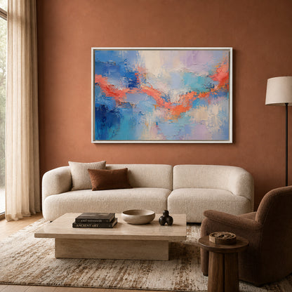 Between Horizons Contemporary Textured Abstract Canvas Wall Art