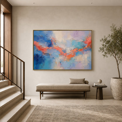 Between Horizons Contemporary Textured Abstract Canvas Wall Art