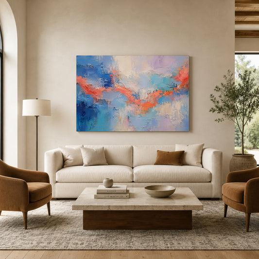 Between Horizons Contemporary Textured Abstract Canvas Wall Art