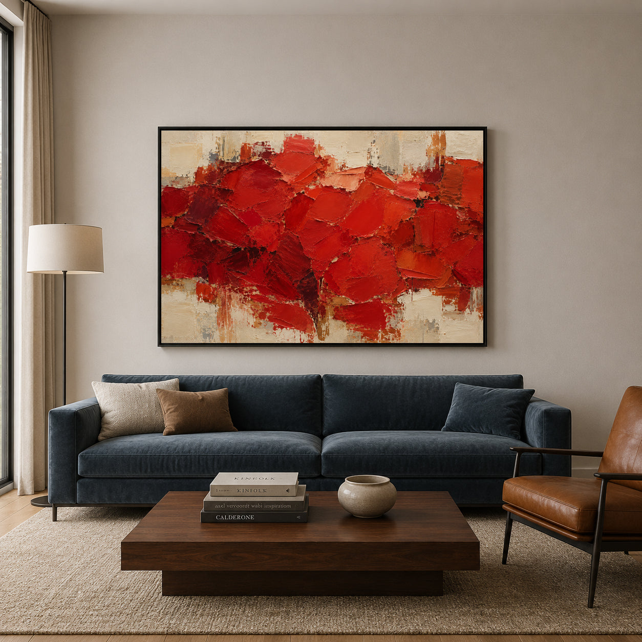 Scarlet Grove Textured Abstract Forest Canvas Wall Art