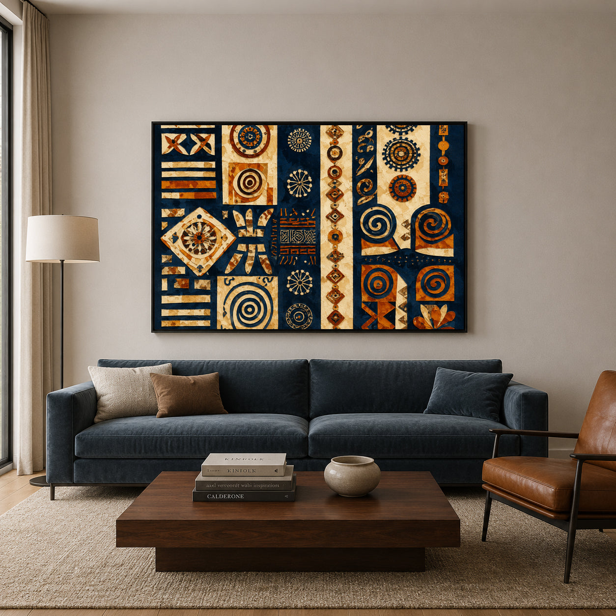 Indian Ethnic Tribal Symbols Abstract Canvas Art