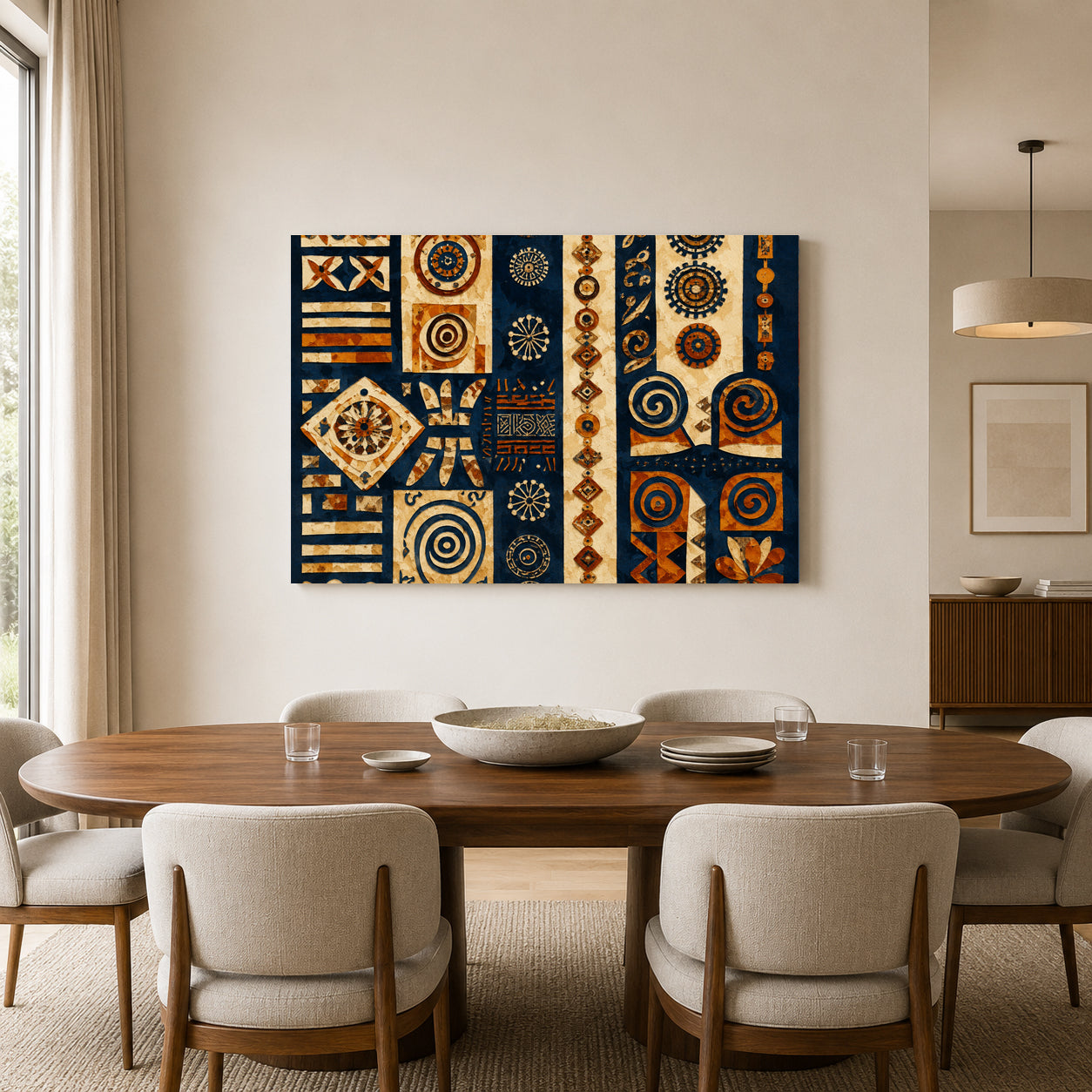 Indian Ethnic Tribal Symbols Abstract Canvas Art