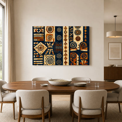 Indian Ethnic Tribal Symbols Abstract Canvas Art