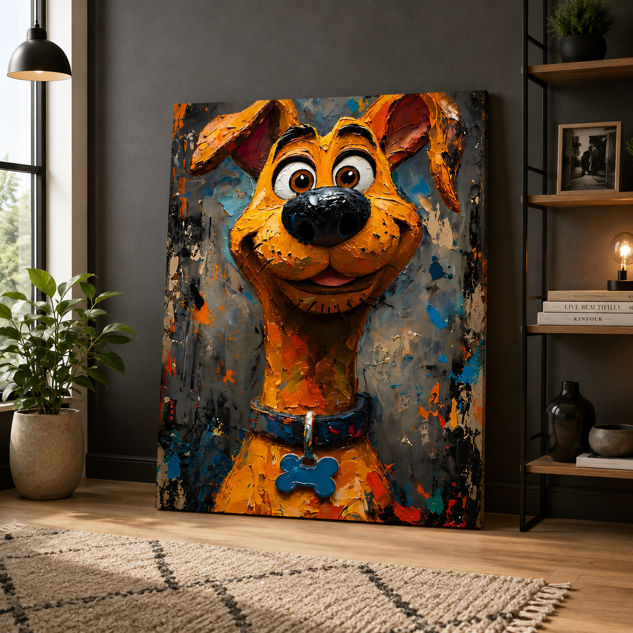 Canine Joy Wall Art Painting for Stylish Home Decor