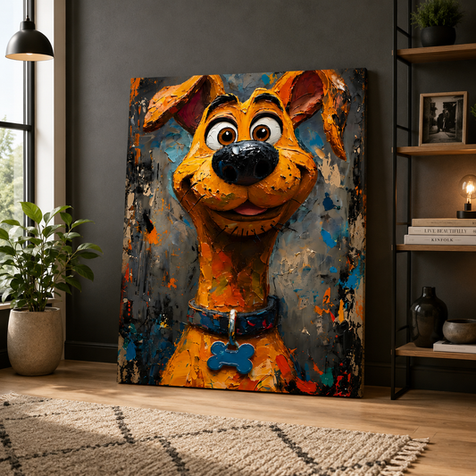 Canine Joy Wall Art Painting for Stylish Home Decor