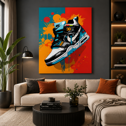 Sneaker Splash Wall Art Painting for Trendy Modern Decor