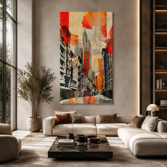 Abstract Urban Cityscape Canvas Wall Art for Modern Interiors