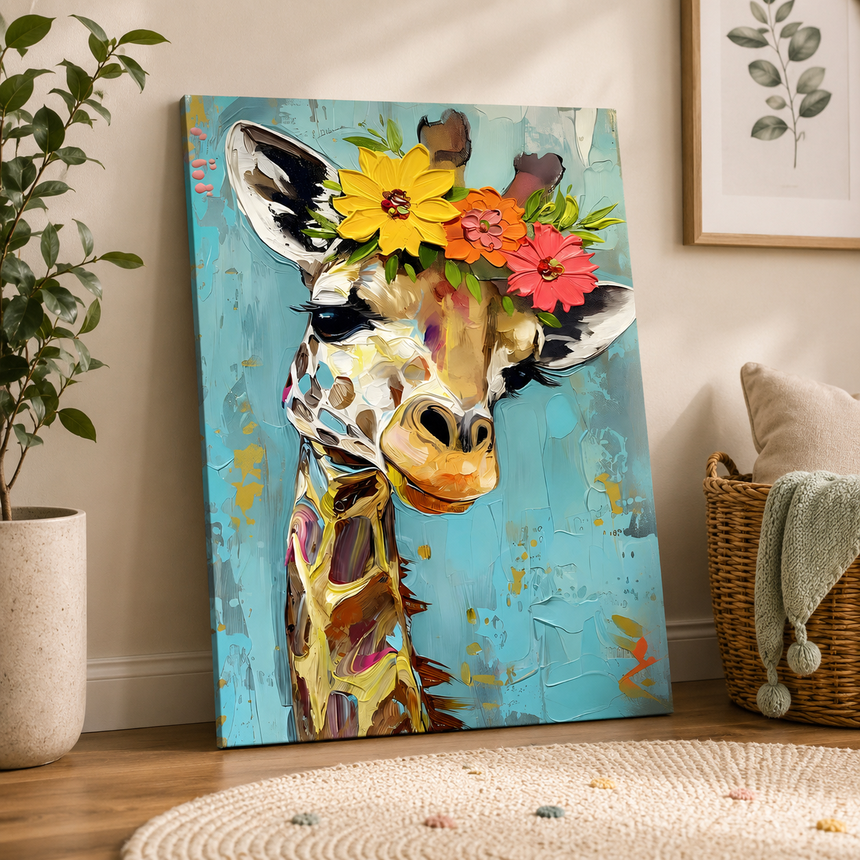Safari Chic Wall Art Painting for Luxury Modern Home Decor